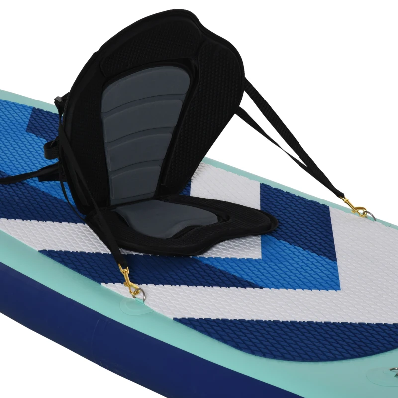 HOMCOM 10.5' x 32" x 6" Inflatable Stand Up Paddle Board, Non-Slip & Ultra-Light Deck SUP with Kayak Seat, Pump, Backpack Bag, and Three Bottom Fins, for Youth Adults Beginner