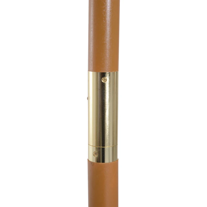 Outsunny Ombrellone da Giardino 3x2.5 m con Palo in Legno a 8 Stecche, in Bambù, Legno e Poliestere, Bianco