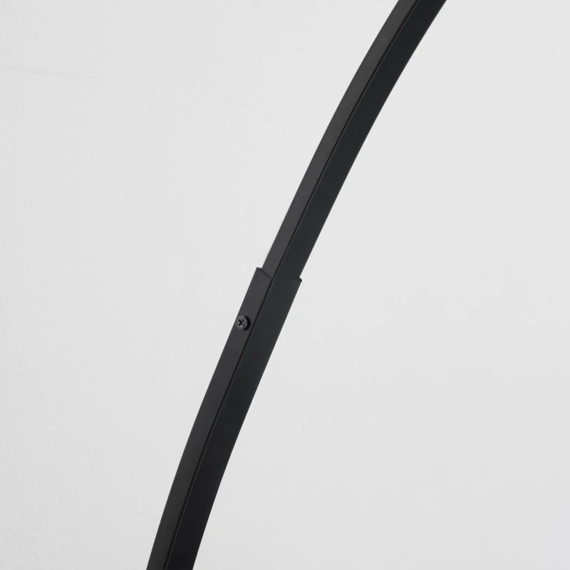 HOMCOM Lampadaire à arc design contemporain lampe arceau moderne douille E27 40 W interrupteur à pédale inclus abat-jour tissu base ronde métal 100 x 43 x 177 cm marron et gris