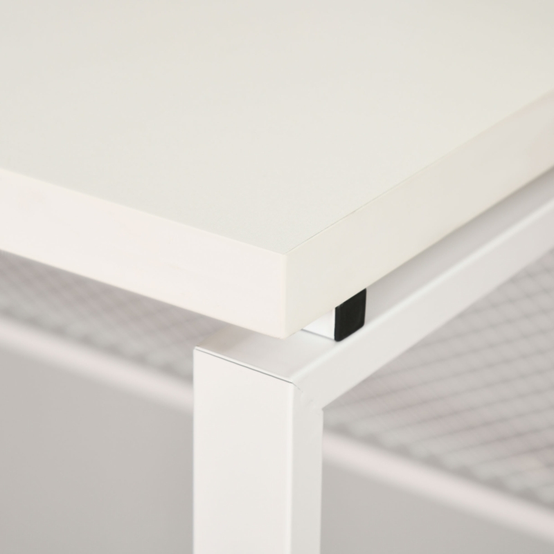 HOMCOM Mesa de Escritorio Multifuncional Escritorio Estable con Pies Ajustable para Despacho Casa Estudio Gaming 135x60x75 cm Blanco