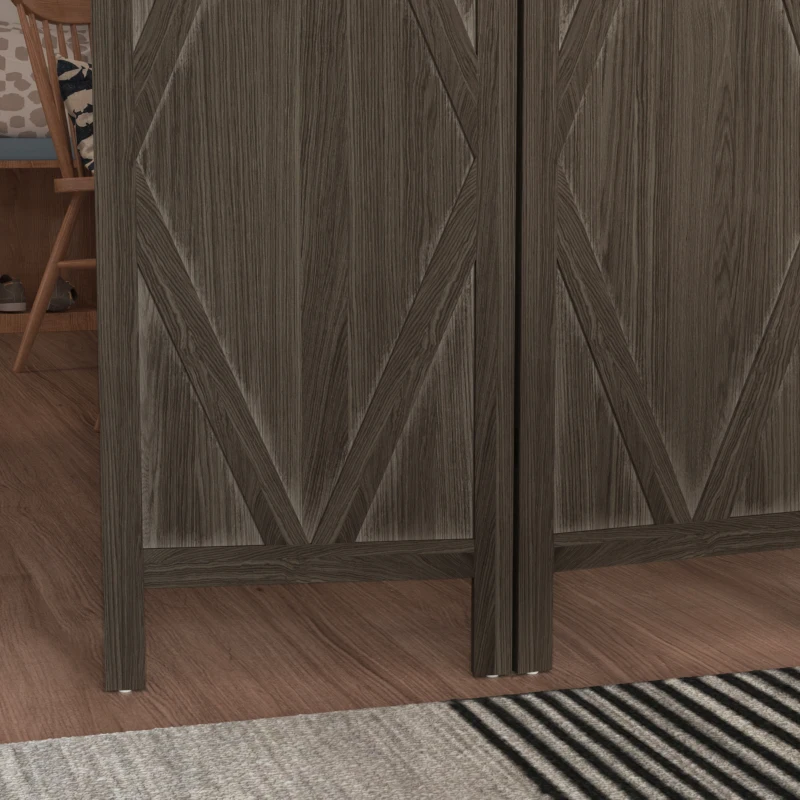 HOMCOM Paravent séparateur de pièce pliable 3 panneaux en bois paulownia 160 x 170 cm marron