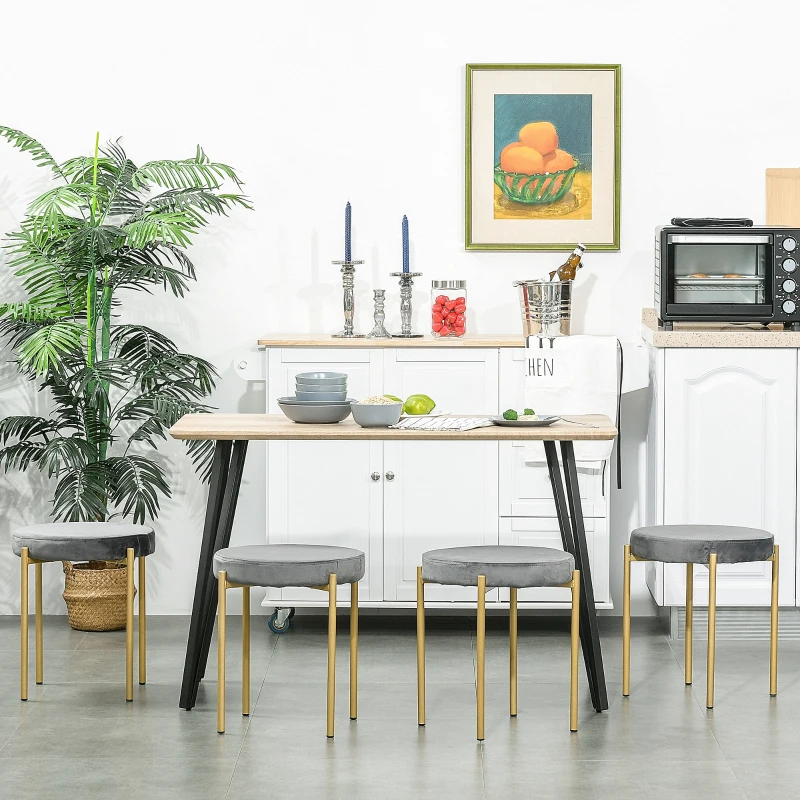 HOMCOM Esstisch mit Haarnadel-Design Küchentisch Esszimmertisch Vintage-Industriestil Stahl MDF Natur 120 x 60 x 75 cm