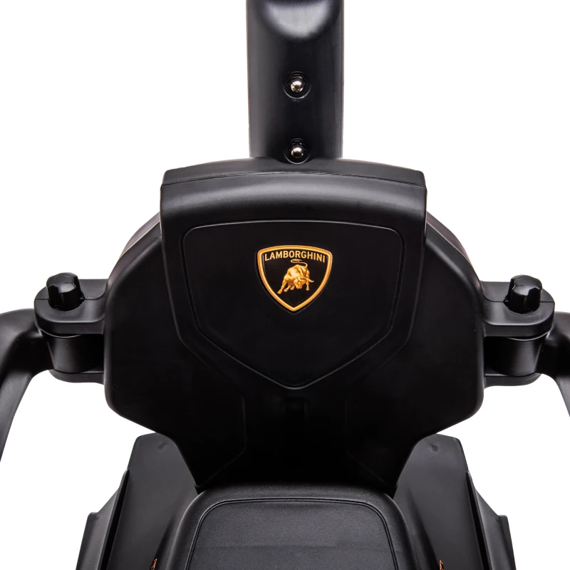 AIYAPLAY 2 en 1 Coche Correpasillos para Niños 12-36 Meses Lamborghini Essenza SCV12 Andador Empujador con Bocina Mango de Empuje y Barandilla Extraíbles 86,5x40x89,5 cm Blanco y Negro
