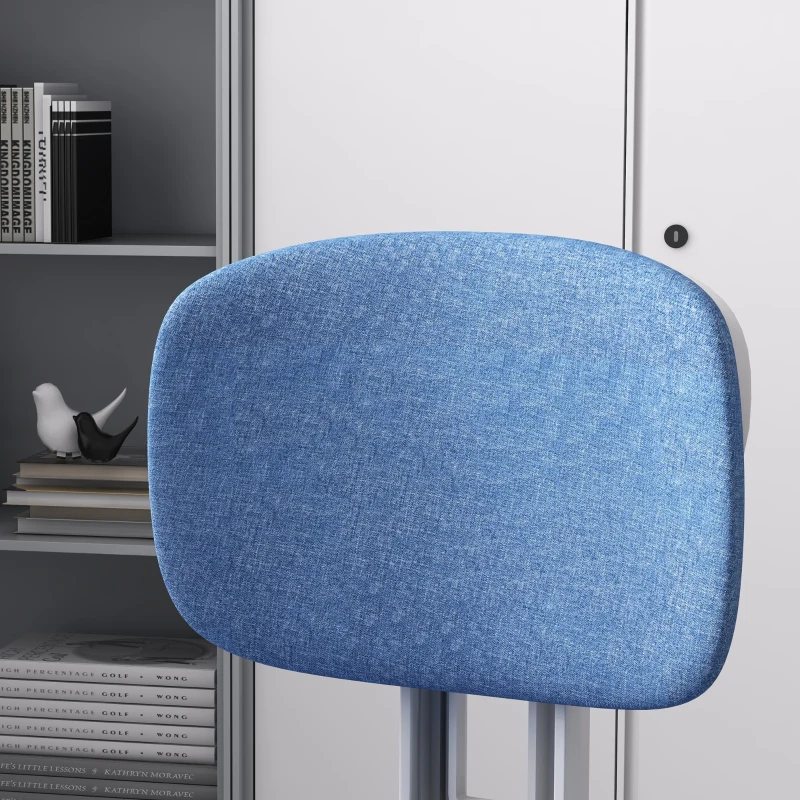 Vinsetto Fauteuil de bureau chaise travail pivotant 360° ergonomique dossier incurvé hauteur réglable 41-51 cm bleu clair