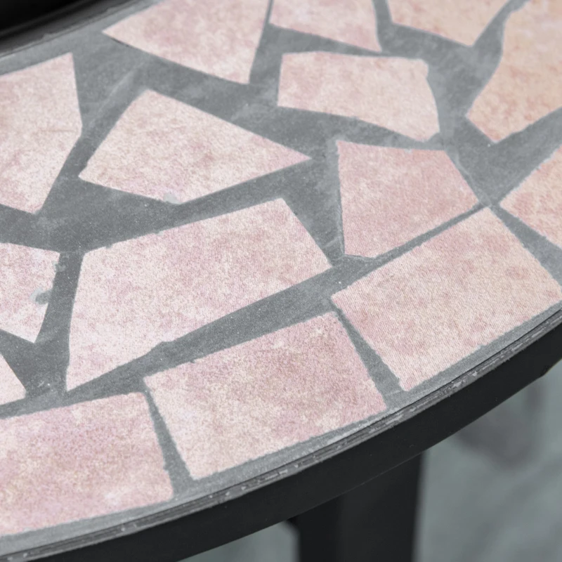 Outsunny Braciere da Giardino con Coperchio Parascintille, Attizzatoio e Piano in Ceramica, 68x68x45 cm, Nero