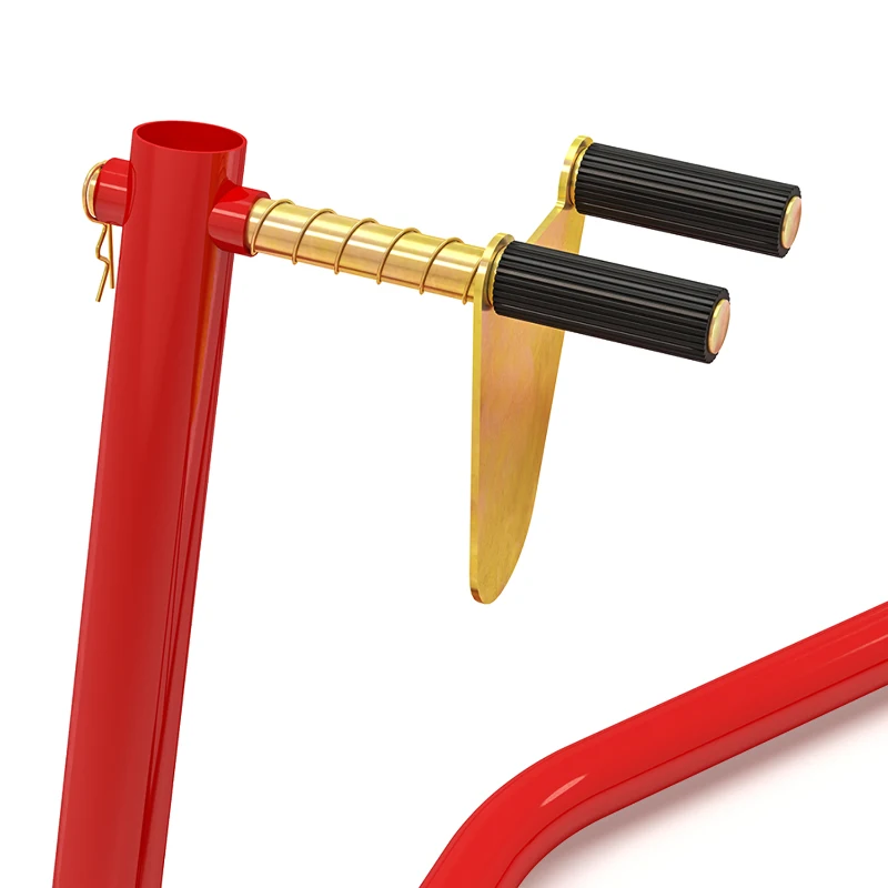 HOMCOM Caballete Elevador Universal tipo Soporte Delantero de Moto Portátil y Móvil de Acero con Ruedas para Reparar y Aparcar Color Rojo 80x50x40 cm