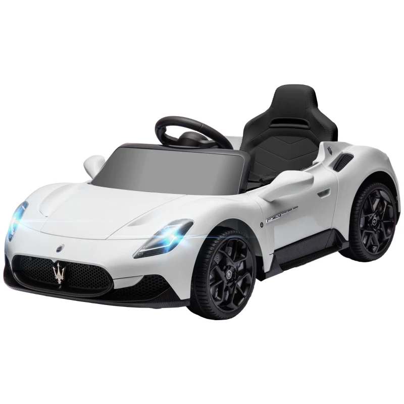 AIYAPLAY Maserati MC20 Licensed 12V Kids Electric Ride on Car with Remote Control, Spring Suspension, White