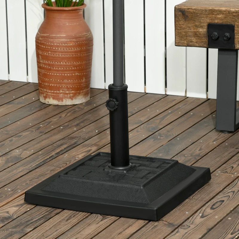 Outsunny Pied de parasol carré base de parasol de jardin ultra résistant en résine 44 x 44 x 33 cm noir