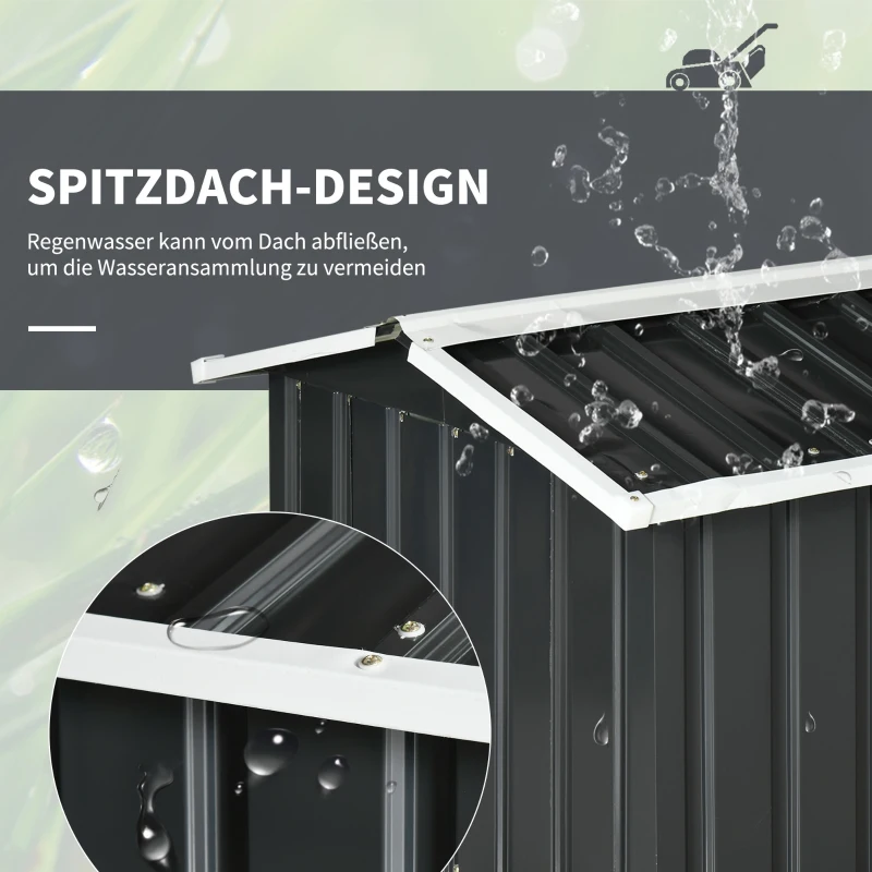 Outsunny Metallschuppen für Rasenmähroboter, rostfrei, 86 x 100 x 63cm, Dunkelgrau
