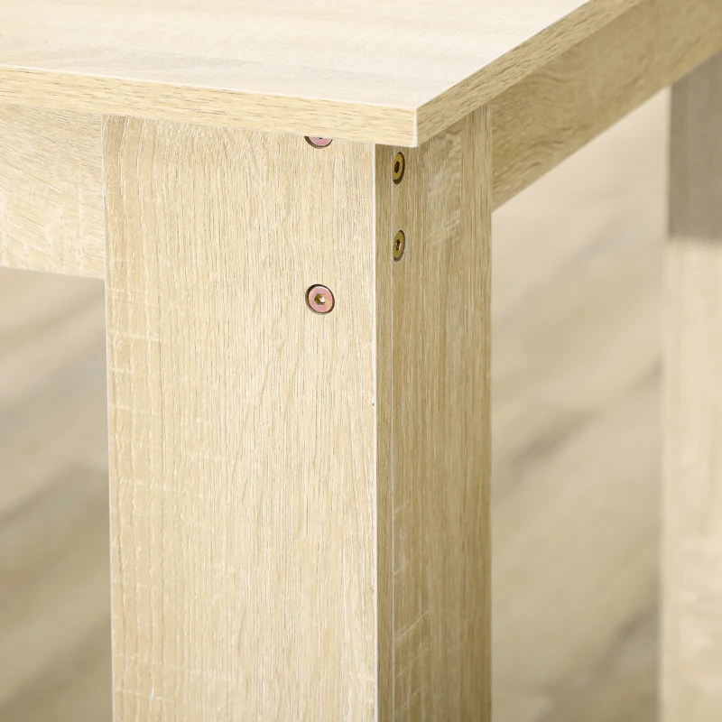 HOMCOM Mesa de Comedor para 4-6 Personas Rectangular de Melamina de Madera y Estilo Moderno 120x69x75 cm Roble