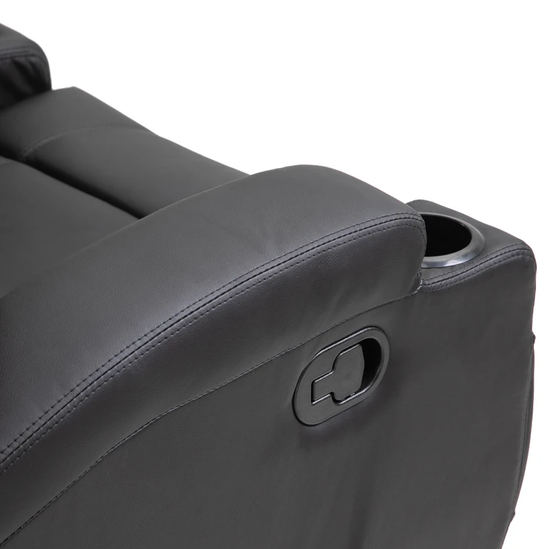 HOMCOM Massagesessel Elektrisch Relaxsessel Fernsehsessel Massagefunktion 5 Massage-Modi Liegefunktion Kunstleder Holz Metall Schaumstoff Schwarz 84 x 92 x 109 cm