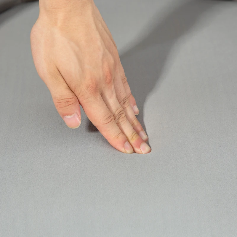 HOMCOM Poltrona in Velluto da Camera e Salotto a Conchiglia Stile Art Deco, Acciaio, 63x65x84 cm, Grigio