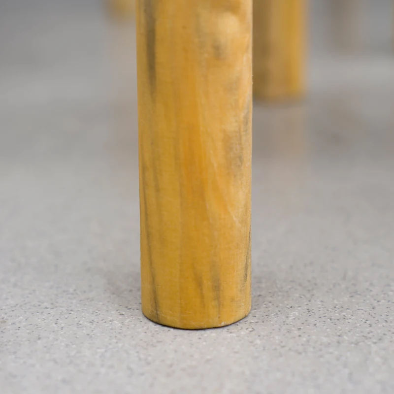 Outsunny 2er-Set Pflanzenständer, groß und klein, Körbe aus Rattan, Ständer aus Naturholz