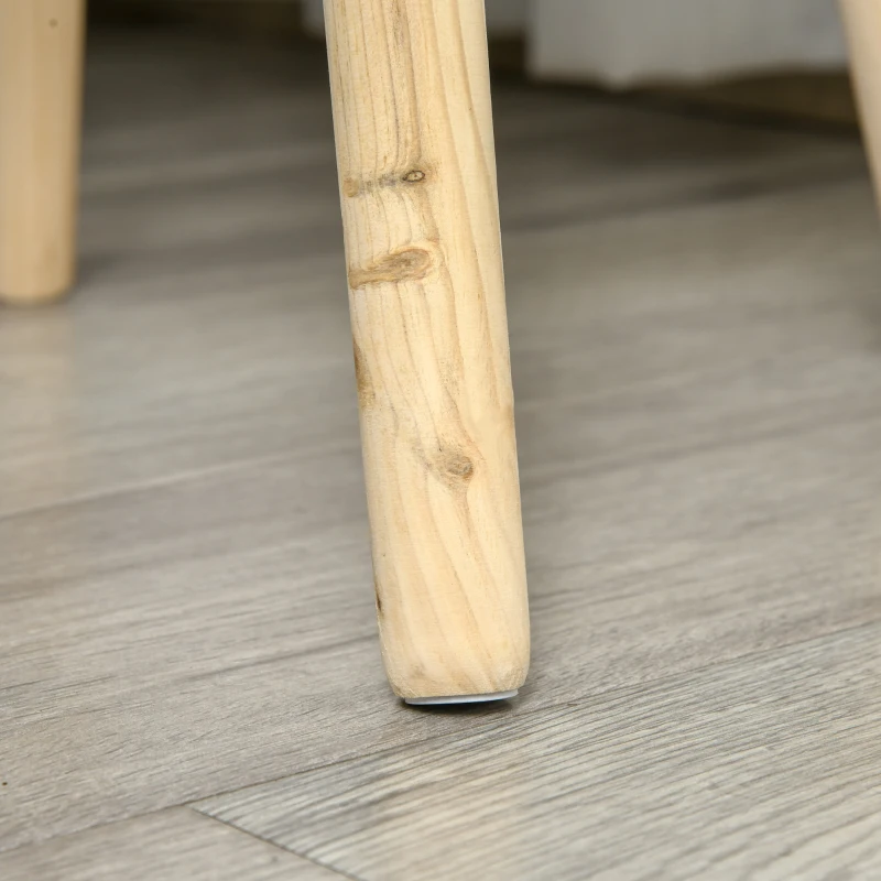 HOMCOM Beistelltisch rund mit skandinavischem Design Couchtisch Nachttisch mit Tablett für Büro Wohnzimmer Schlafzimmer MDF Kiefernholz Weiß+Natur 38 x 38 x 63 cm