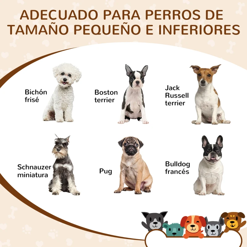 PawHut Caseta de Madera para Perros Pequeños Caseta de Interior para Mascotas con Grabados de Formas 69x50x58,5 cm Roble