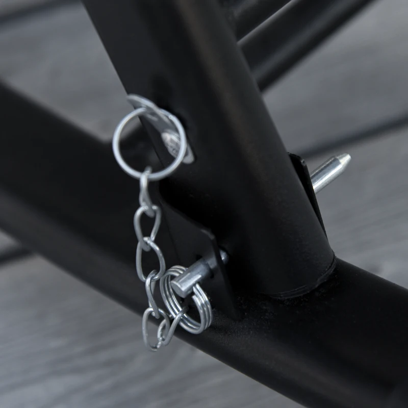 Outsunny Silla Mecedora de Jardín Plegable Tumbona Reclinable con Techo Protección Solar Reposacabezas Extraíble y Reposapiés Estructura de Acero 120x67x102 cm Negro