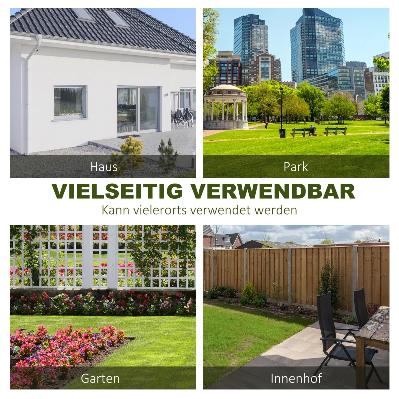 Outsunny Gartenbank 2-Sitzer Parkbank Sitzbank mit Rückenlehne bis 220 kg Gartenmöbel wetterfest Antik Metall Kaffee 114 x 53,5 x 91 cm