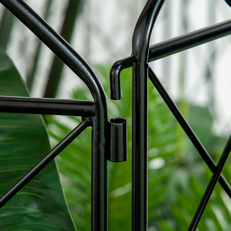Outsunny Sichtschutz, Gartenzaun, stabiler Stahlrahmen, modulares Design, Metall, 348 cm L x 110 cm H, Schwarz