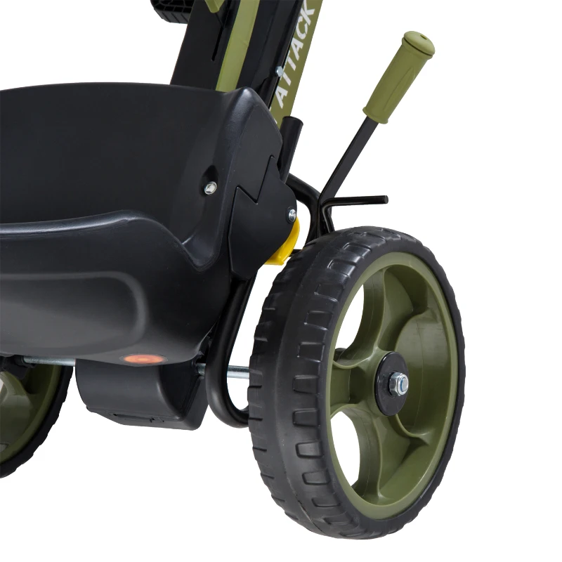 HOMCOM Vélo et véhicule pour Enfants Kart à pédales siège réglable Frein Manuel Roues AR EVA Acier Vert Noir