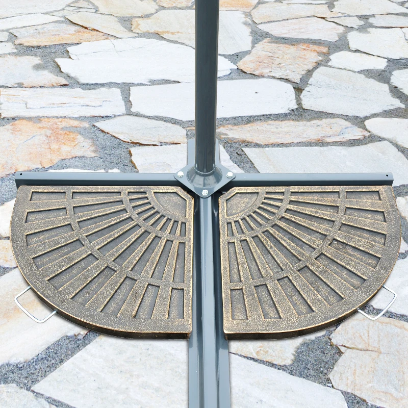 Outsunny Lot de 2 Poids de Lestage pour Parasol de Jardin 65 x 48 x 3,3 cm