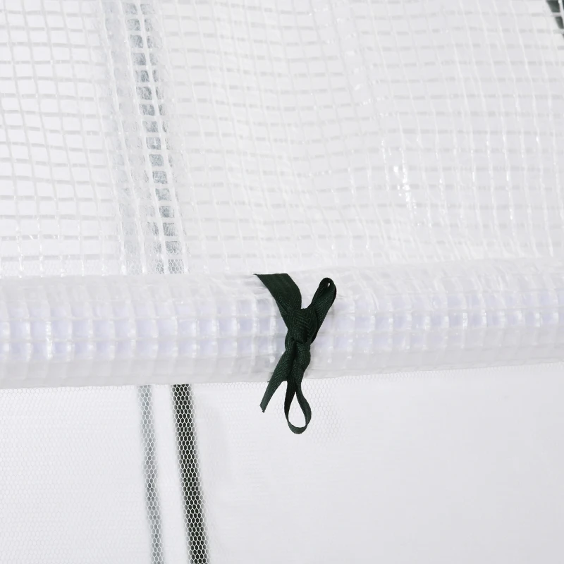 Outsunny Mini Gewächshaus Überwinterungszelt für Pflanzen mit Rolltür Garten Balkon Winterschutz Weiß 160 x 140 x 180 cm