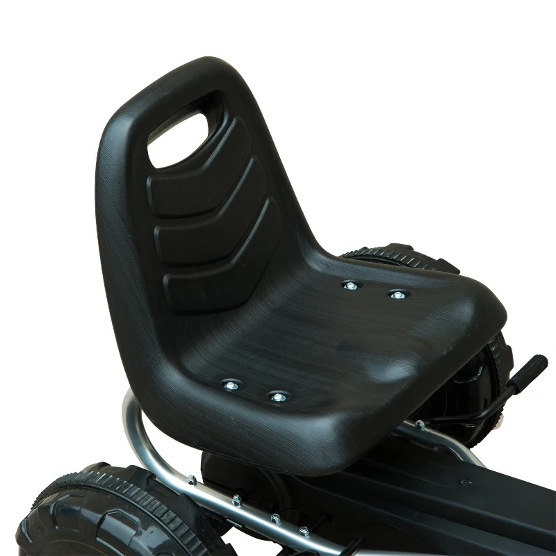 HOMCOM Go Kart Coche de Pedales Deportivo de Acero con Frenos para Niños de 3-5 Años 88x51x48cm Color Negro y Amarillo