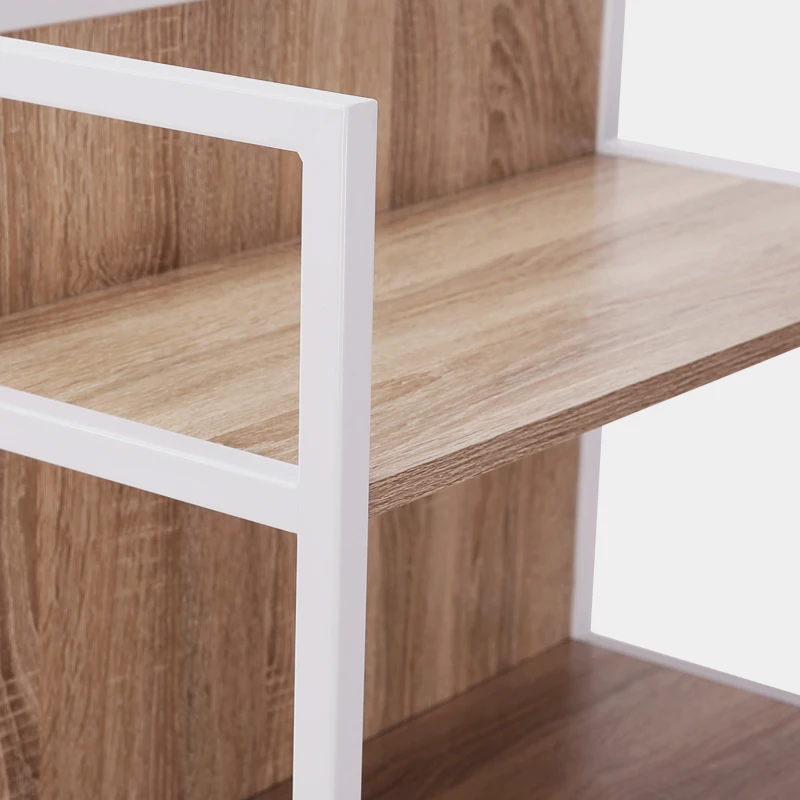 HOMCOM Mobiletto Angolare con Scrivania per Computer, Tavolo da Pranzo Estraibile in Legno MDF e Metallo, 97.5x62x121 cm