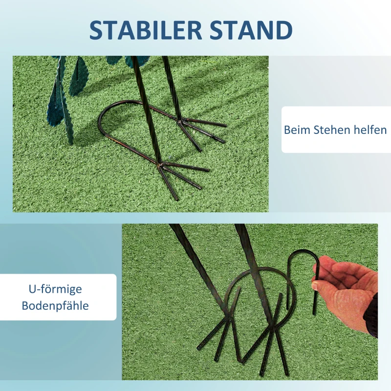 Outsunny Gartenstatur Gartendekoration Pfau, 25 x 29 x 59 cm, Mehrfarbig