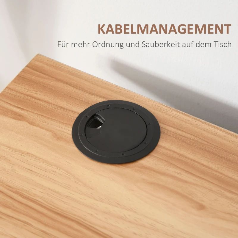 Aosom Eckschreibtisch mit 2 Regalen Walnuss + Weiß