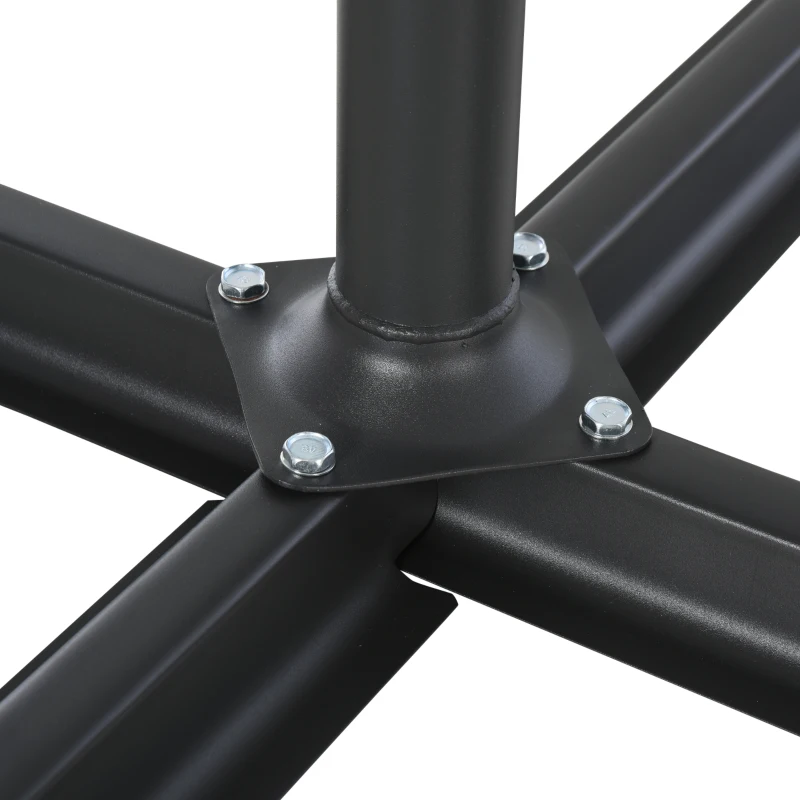 Outsunny Sonnenschirmständer mit Wasser oder Sand befüllbar bis 60 kg Schirmständer 4-tlg. Sonnenschirm Schirmgewicht HDPE Schwarz