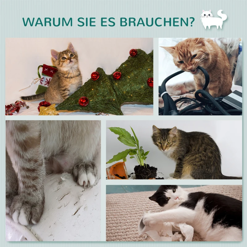 PawHut Katzenkletterwand, Katzenregal, Hängebrücke, 96 cm x 20 cm x 25,5 cm, Braun