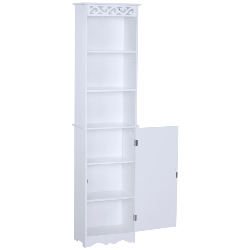 HOMCOM Armario de Baño Gabinete Consola Mueble Aparador Organizador de Almacenaje Multiusos de Cocina Comedor Salón Estantes Ajustables con Puertas 40x23x60cm