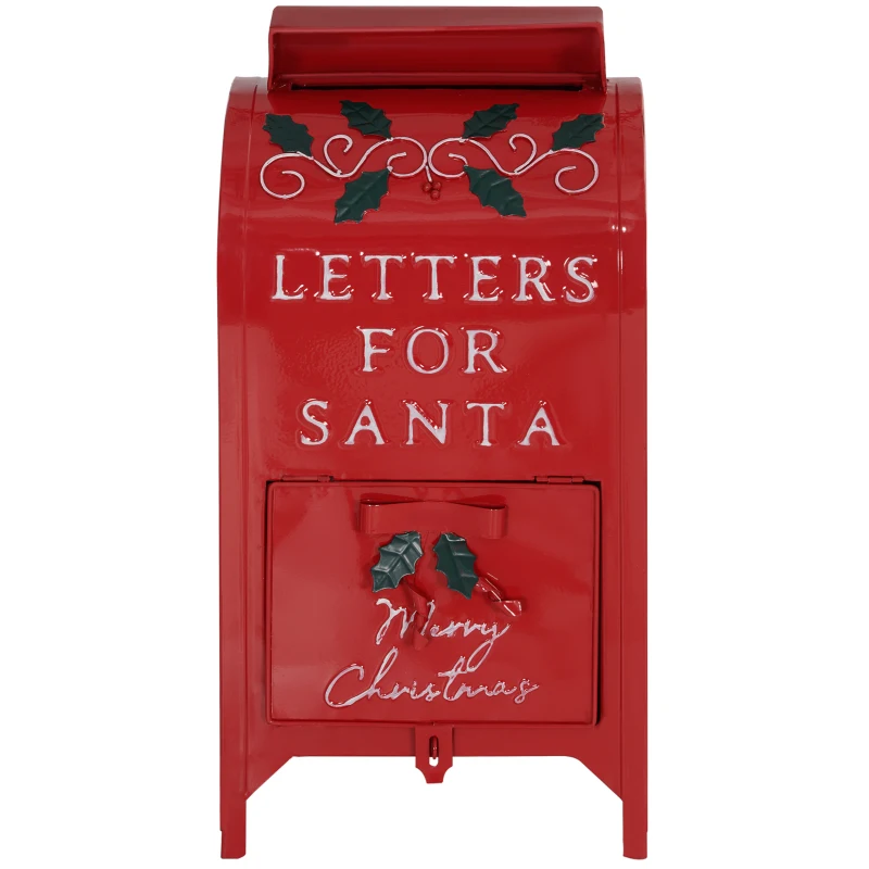HOMCOM A5 Christmas Letter Postbox - Red/White