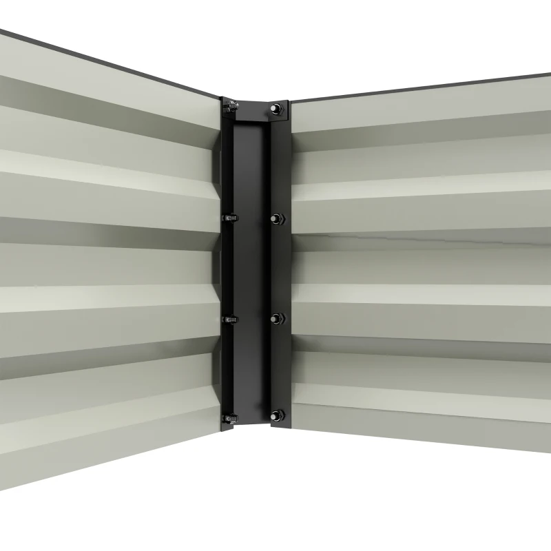 Outsunny Jardinière rectangulaire potager de jardin bac à fleurs en acier avec bordure de sécurité et fond ouvert noir