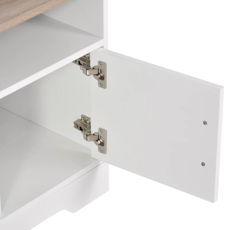 HOMCOM Mueble para Televisor Mesa para TV de Salón con Gran Espacio de Almacenaje con Estantes Abiertos 105x40x52 cm Blanco(m-8)