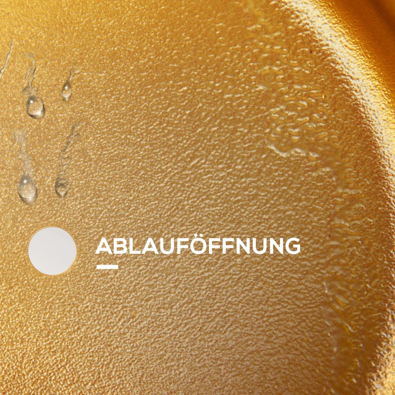 Outsunny 3er Set Blumenständer mit Blumentopf aus Metall Pflanzenständer Set Blumenhocker Blumentopfhalter Pflanzenhocker Gold