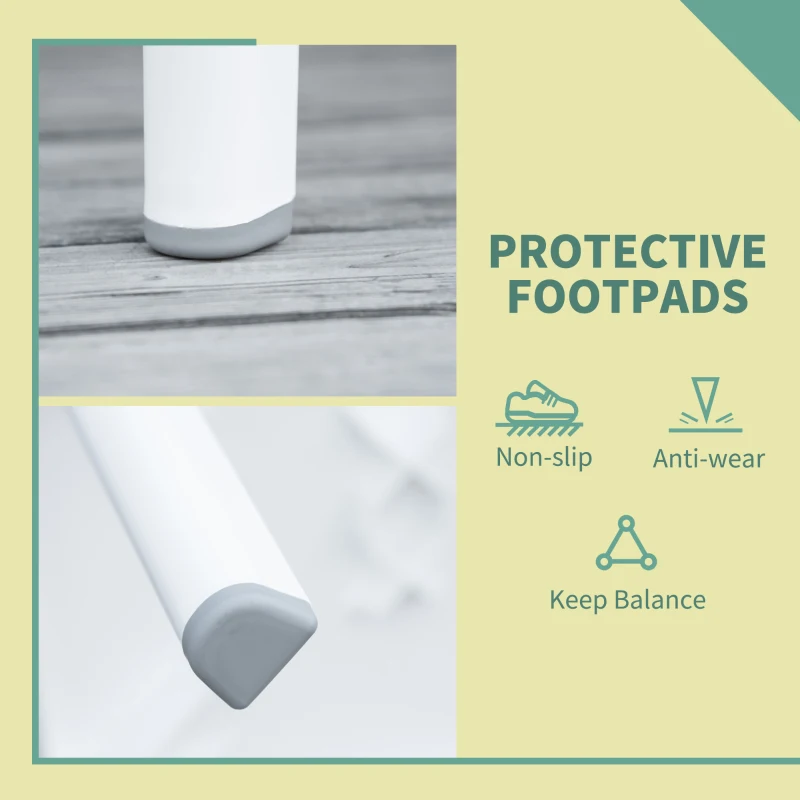 Outsunny 2pcs Garden Furniture Set Outdoor Furniture Set Dining Table, 1 Lounge Chair and 1 Garden Side Table White