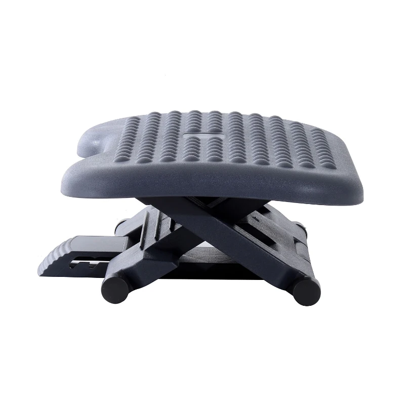 HOMCOM Footrest Adjustable Height & Angle Tilting Platform Home Office Foot Rest Charcoal Grey