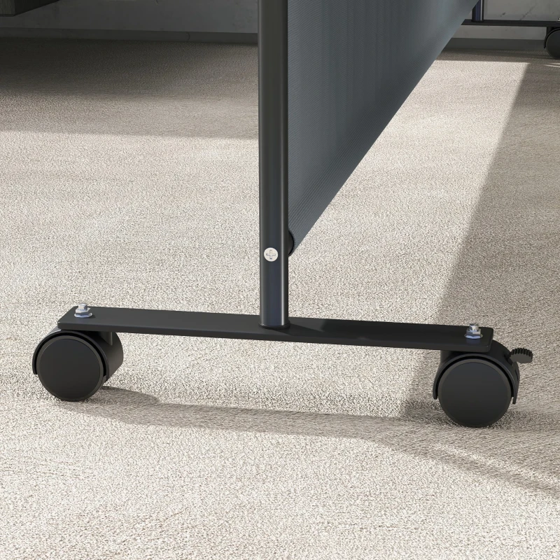 Outsunny Panneau brise-vue paravent extérieur sur roulettes pour le jardin, terrasse, balcon - dim. 183L x 30l x 181H cm - gris