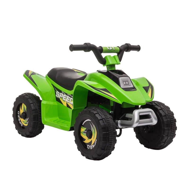 HOMCOM Quad Elettrico per Bambini con Batteria Ricaricabile 6V e Marcia Avanti e Indietro, 72x40x45.5 cm, Verde