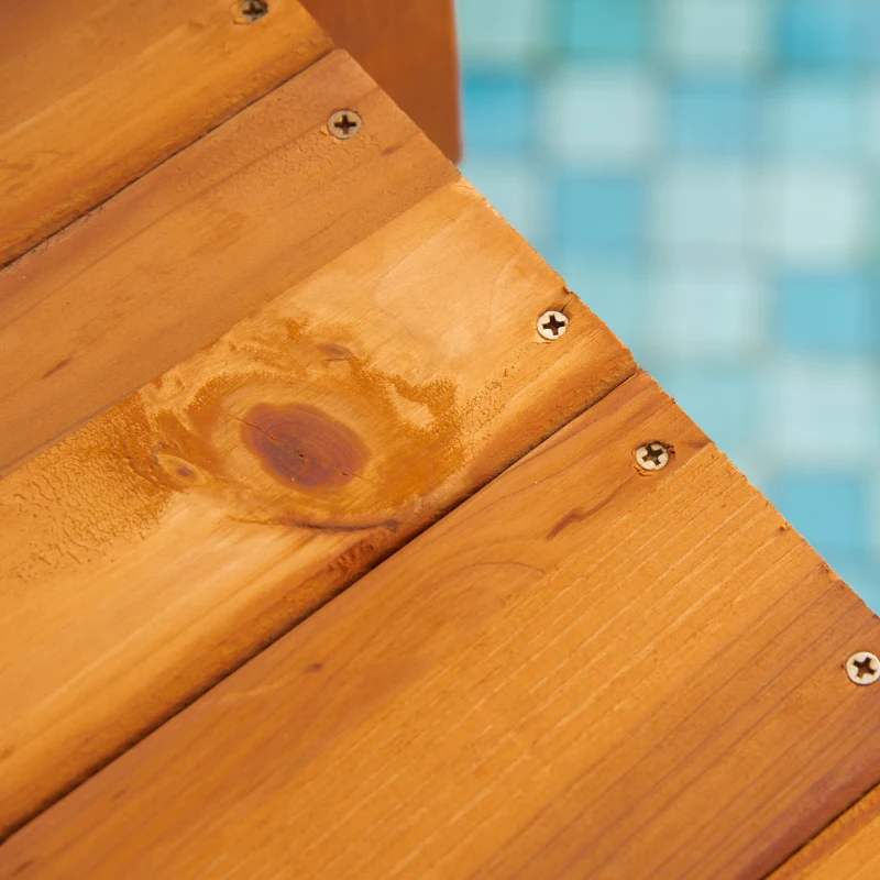 Outsunny Ponticello di Legno da Esterni con Sponde in Canapa, Struttura in Legno d'Abete, 150x58x58.5cm, Arancione