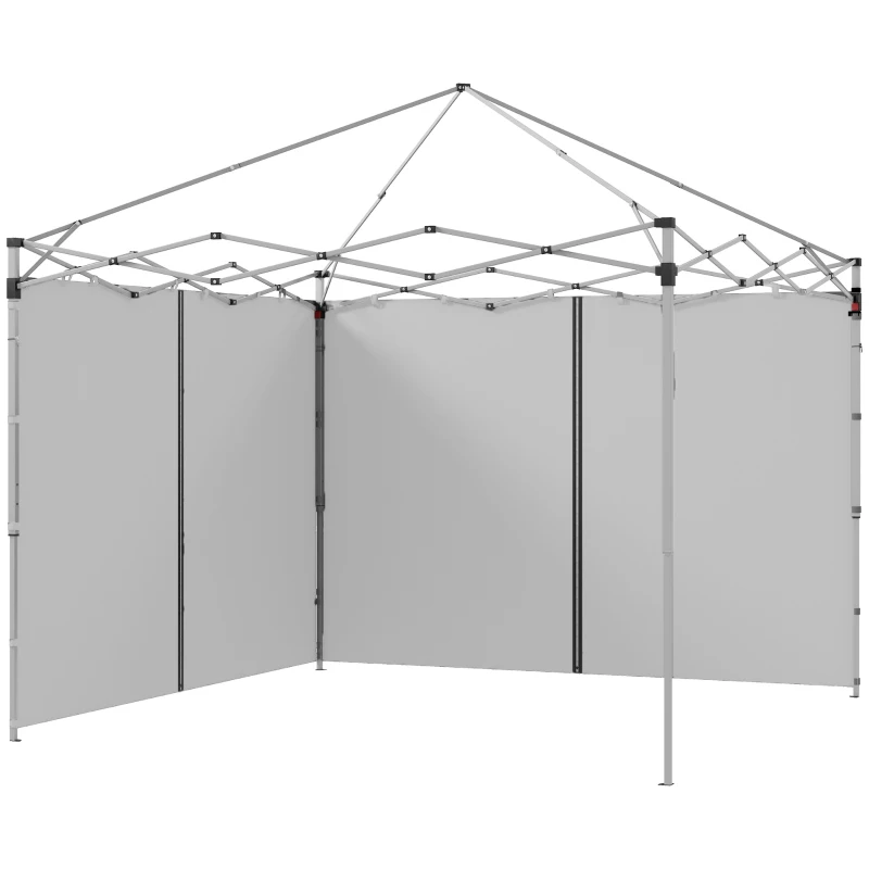 Outsunny Set of Two 3 x 3(m) Replacement Zipped Gazebo Walls - Grey