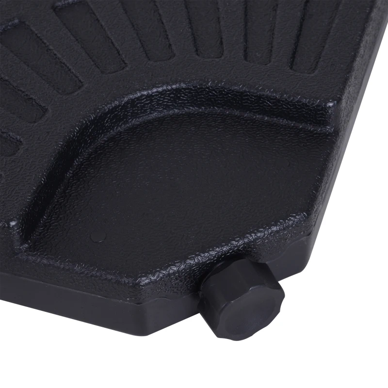 Outsunny Lot de 4 pieds de parasol poids de lestage pour parasols déportés - A remplir d'eau jusqu'à 52 kg ou de sable jusqu'à 60 kg - dim. totales 48L x 48l x 8H cm polyéthylène haute densité noir