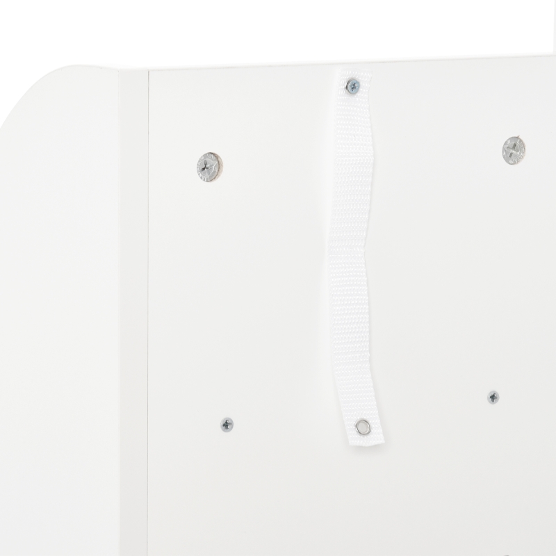 HOMCOM Coiffeuse Design Contemporain Table de Maquillage Multi-Rangement 4 étagères Grand tiroir et Miroir Panneaux Particules Blanc