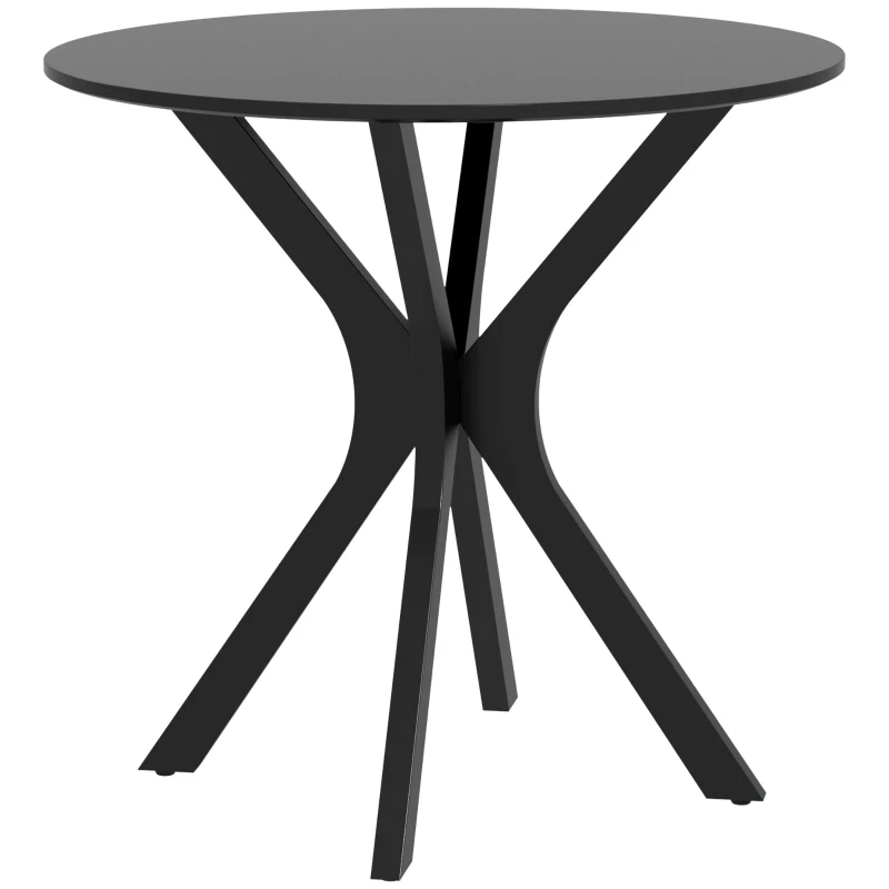 HOMCOM Esstisch Küchentisch Runder Tisch, Modernes Design, 78 cm x 78 cm x 75 cm, Schwarz