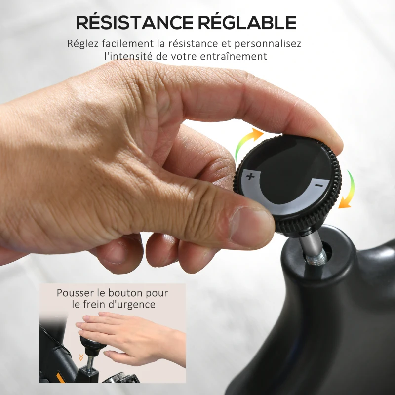 SPORTNOW Vélo d'appartement vélo de Fitness avec écran LCD multifonctions selle et guidon réglables acier noir et bleu