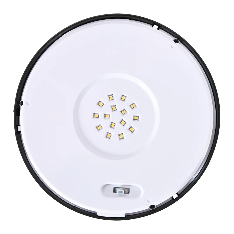 Outsunny 2 Lámparas de Camino de Pie Altura 91,5 cm con Luces LED Solares Sensor de Noche Crepuscular y Brillo Variable Set de 2 Faroles de Jardín IP44 para Patio Parque Exterior Negro