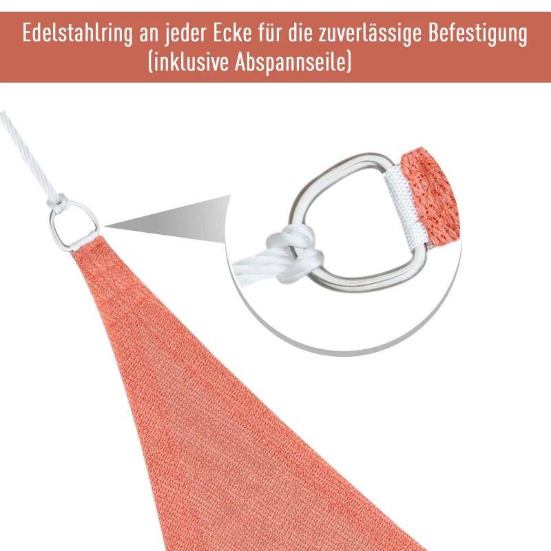 Outsunny Sonnensegel Sonnendach Sonnenschutz Dreiecke HDPE 4 Farben Neu (Rot, 4x4x4m)