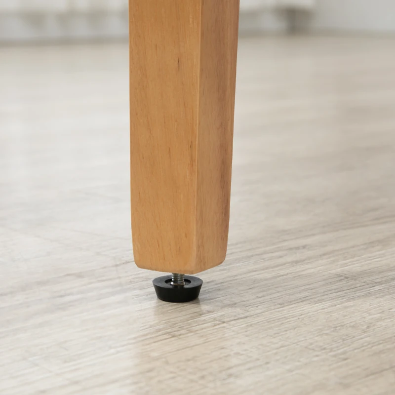 HOMCOM 2er-Set Esszimmerstühle Essstühle mit gepolstertem Sitz Stuhl Polsterstuhl Küchenstuhl Leinen-Polyester-Gewebe Schaumstoff Gummiholz Beige 50 x 62 x 96 cm