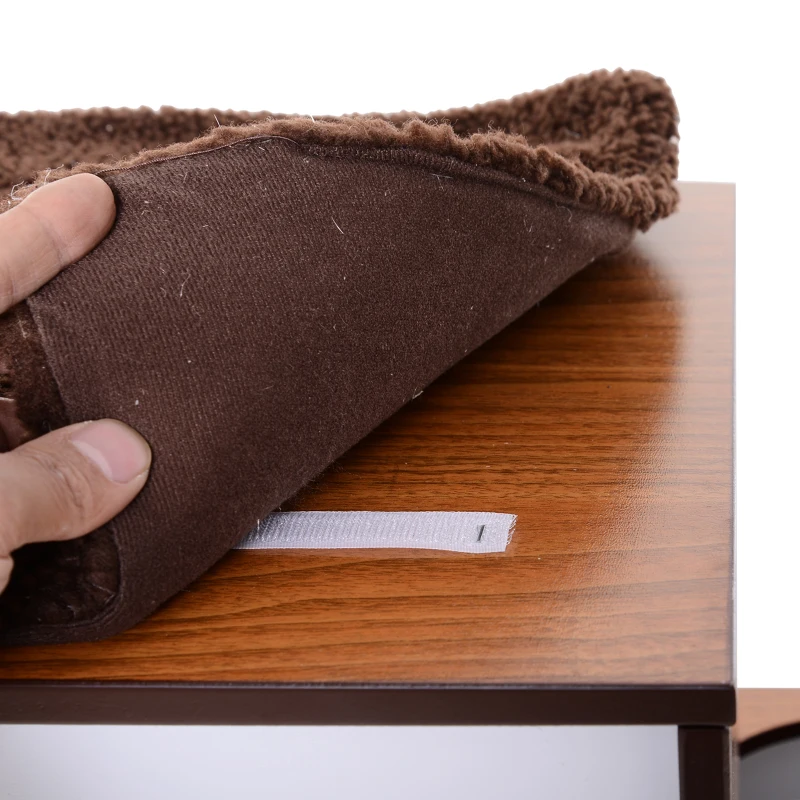 PawHut Arbre à chats design contemporain griffoirs grattoirs sisal naturel niches plateformes jeu boule suspendue 55L x 55l x 125H cm MDF hêtre brun